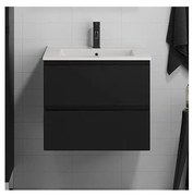 KENWOOD 61 cm-es fekete fürdőszobaszekrény mosdóval