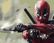 Festés számok szerint kép kerettel "Deadpool" 40x50 cm