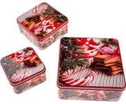 3 darab szögletes fémdoboz szett Cukroví