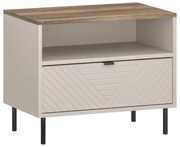 EYCO 1S éjjeliszekrény, kasmír/castello tölgy