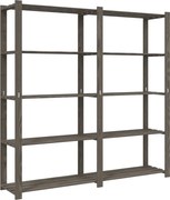vidaXL 5 szintes szürke tömör fenyőfa tárolóállvány 170x38x170 cm