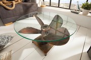 Design dohányzóasztal Propeller, 60 cm, réz antik