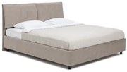 Szürkésbarna kárpitozott ágyneműtartós franciaágy ágyráccsal 180x200 cm Myra Pillow – Bonami Selection