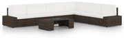 vidaXL 7 részes barna polyrattan kerti ülőgarnitúra párnákkal