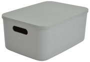 Szürke fedeles műanyag tárolódoboz 35,5x25,5x16 cm – Homéa