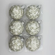 Winter Ornaments kézzel festett üveg karácsonyi gömb szett 6*7cm