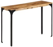 barna tömör mangófa és vas konzolasztal 110 x 35 x 76 cm