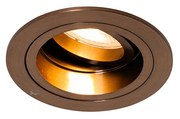 Okos süllyesztett spotlámpa sötét bronz kerek dönthető és forgatható, Wifi GU10 50mm-es - Chuck