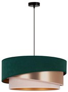 Duolla - Csillár zsinóron KOBO 1xE27/15W/230V átm. 45 cm zöld/rózsaarany/krémes