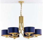 Jupiter 2095 - Láncos csillár ARTHUR 6xE27/15W/230V kék/arany