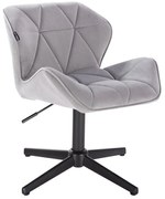 HR111CROSS Acél modern velúr szék fekete lábbal