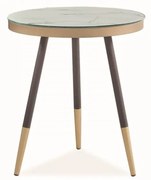 Vega C lerakóasztal 45cm Fehér márvány - Fekete