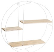 Fehér-natúr színű többszintes paulownia fali polc – Casa Selección