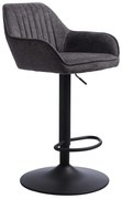 Sötétszürke kárpitozott állítható magasságú-karfás bárszék (ülésmagasság 65 cm) Nolan – Unique Furniture