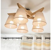 Brilagi - LED  Felületre szerelhető csillár  ANTHONY 5xE14/40W/230V tölgy/bézs