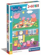 Peppa malac Picnic and School 2x60 db-os puzzle Clementoni
