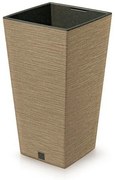 FURU SQUARE ECO WOOD virágtartó 30 cm betéttel, barna, M