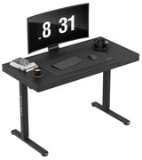 Állítható magassággal, íróasztal fiók a pultban, memória funkcióval, USB portokkal, 120 x 60 cm, fekete