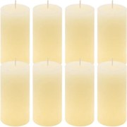 Rusztikus gyertya készlet 10 cm Ø 5 cm 8 db krém