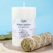 Fehér zsálya - Tisztító gyertya (320g) + Fehér zsálya köteg (10cm)