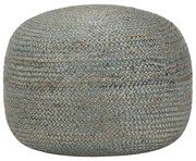 kézzel készült olívazöld juta puff 45 x 30 cm