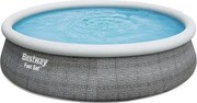 Bestway Marbella rattan hatású felfújható karimájú, puhafalú medence szett 457x 107 cm
