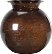 Váza Loft Stílus kerek fém rozsdabarna virág ág átm. 25cm