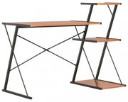 fekete és barna íróasztal polccal 116 x 50 x 93 cm