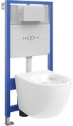 Mexen WC beépített készlet Fenix Slim állvánnyal, Lena WC csésze, fényes fehér - 6103322XX00