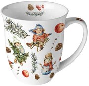 Karácsonyi porcelán bögre Playing outside