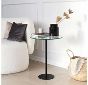 Kisasztal SOCIAL 50x40 cm fekete/átlátszó