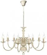 Antik Fehér Fém Csillár 8 x E14 Izzók