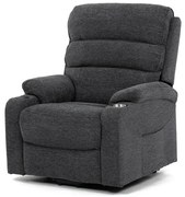 Dönthető fotel, elektromos kábeles vezérléssel, szürke, szövet, TV-S8348 GREY2