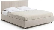 Bézs kárpitozott ágyneműtartós franciaágy ágyráccsal 160x200 cm Myra Slim Line – Bonami Selection