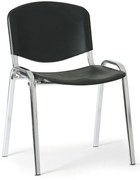 ISO műanyag szék - króm lábak, fekete