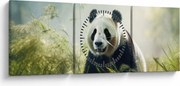 Kép - Panda (órával) (90x30 cm)