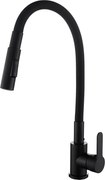 Gamma Flex 4000, álló mosogatócsaptelep flexibilis karral, 2 funkciós kifolyóval, matt fekete, GMA-BFX-4000BK