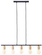 Brilliant - Függőlámpa kábellel KERRY 5xE27/40W/230V fekete/bambusz