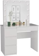 Marina fésülködő asztal (3 bal alsó fiókokkal), 98x76x51 cm, fehér
