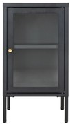 Dalby vitrin, 1 ajtó, acél, fekete 38x35x70 cm