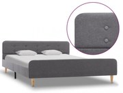 világosszürke szövetkárpitozású ágykeret 140 x 200 cm