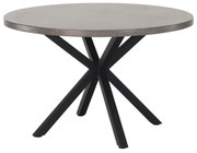 Étkezőasztal, beton/fekete, átmérő 120 cm, MEDOR