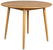 Kerek étkezőasztal tölgyfa dekoros asztallappal ø 120 cm Fabio – White Label