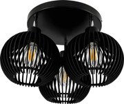 Mennyezeti Lámpa Függő Led Csillár Állítható 3xE27 Fa Fekete