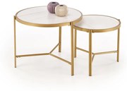 Fatima dohányzóasztal szett arany-fehér márvány