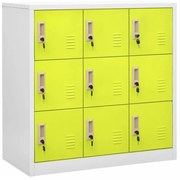 világosszürke és zöld acél zárható szekrény 90 x 45 x 92,5 cm