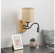 Brilagi - LED Fali lámpa NUBILA WOOD 1xE27/25W/230V +LED/3W tölgy/világosbarna