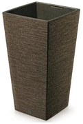 FURU SQUARE ECO WOOD virágtartó 30 cm betéttel, sötétbarna, M
