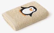 Goldea gyermek frottír törölköző - pingvin bézsen 30 x 50 cm