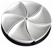 TORO 6 darabos kerámia tálkészlet fa tálcával